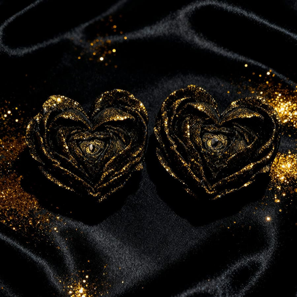 Різне - Свічка низькотемпературна у вигляді троянди з глітером GlowKink чорна, L 2