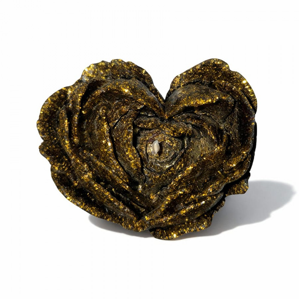 Різне - Свічка низькотемпературна у вигляді троянди з глітером GlowKink чорна, L 27