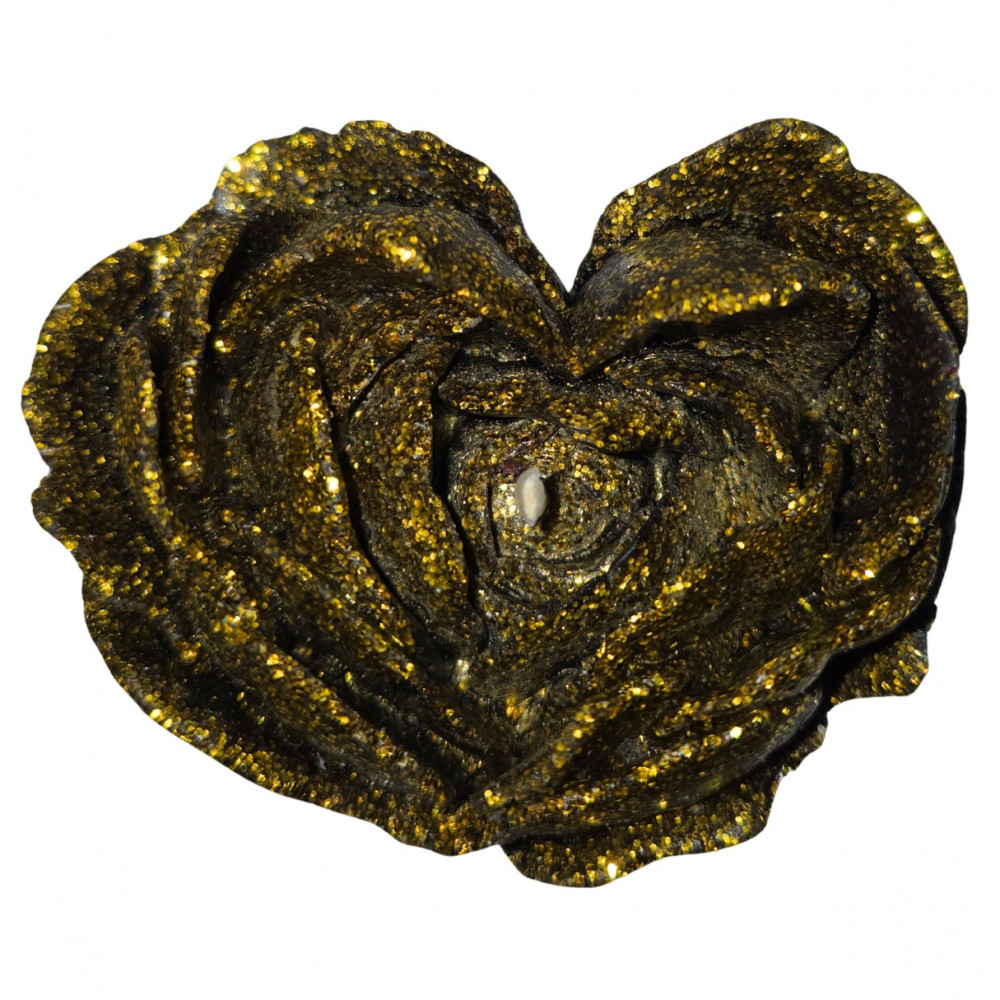 Різне - Свічка низькотемпературна у вигляді троянди з глітером GlowKink чорна, L 30