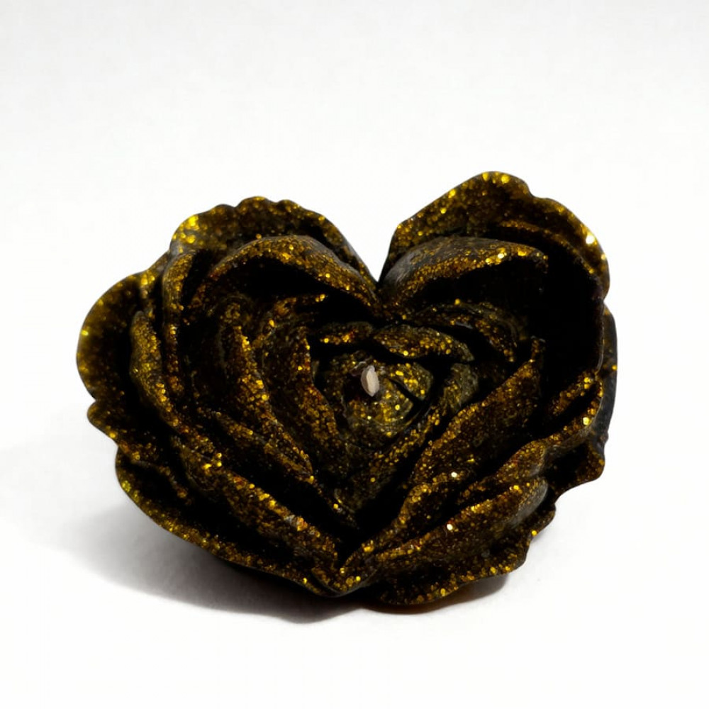 Різне - Свічка низькотемпературна у вигляді троянди з глітером GlowKink чорна, L 26