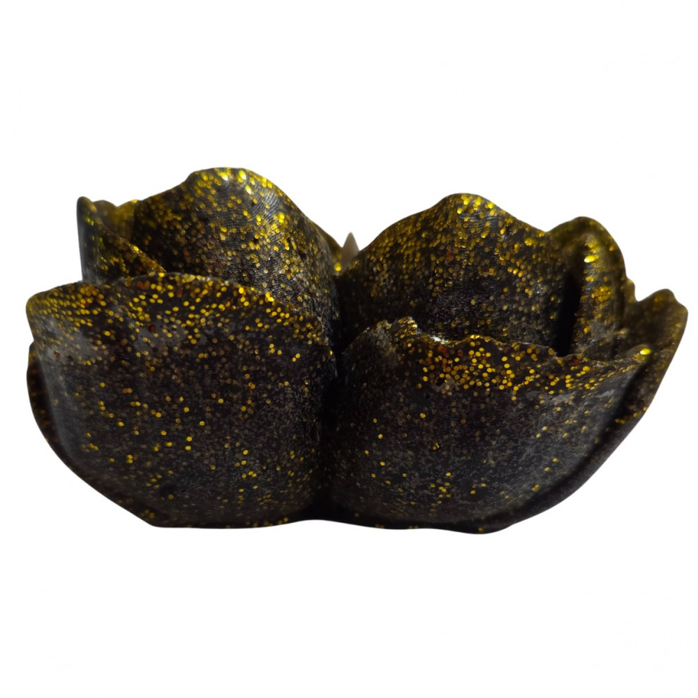 Різне - Свічка низькотемпературна у вигляді троянди з глітером GlowKink чорна, L 33