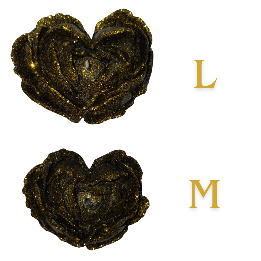 Різне - Свічка низькотемпературна у вигляді троянди з глітером GlowKink чорна, L 35