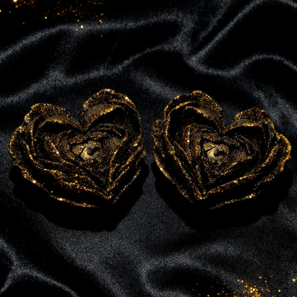 Різне - Свічка низькотемпературна у вигляді троянди з глітером GlowKink чорна, L 3