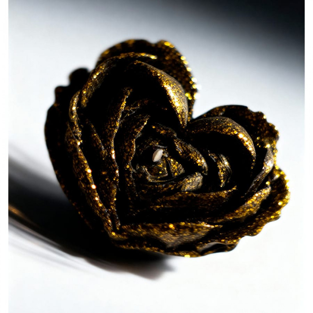 Різне - Свічка низькотемпературна у вигляді троянди з глітером GlowKink чорна, L 13