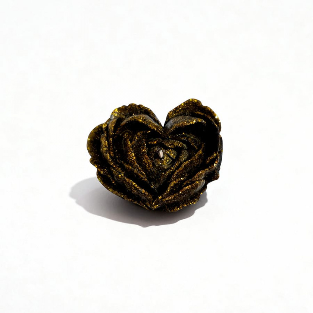 Різне - Свічка низькотемпературна у вигляді троянди з глітером GlowKink чорна, L 25