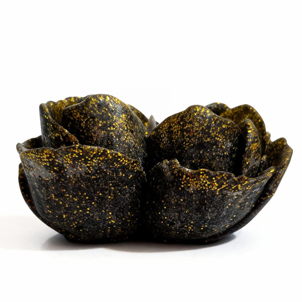 Різне - Свічка низькотемпературна у вигляді троянди з глітером GlowKink чорна, L 24