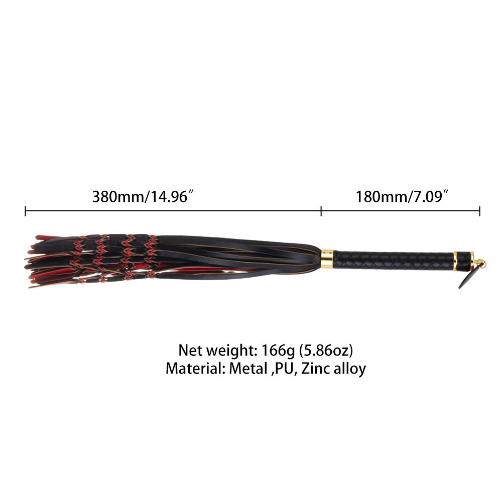 Плети, стеки, флоггеры, тиклеры - Флоггер LOCKINK SEVANDA Red & Black Braided Tail Flogger 5