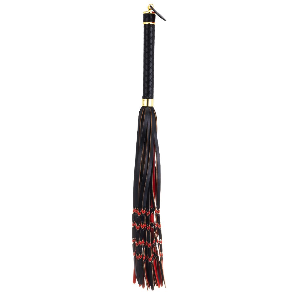 Плети, стеки, флоггеры, тиклеры - Флоггер LOCKINK SEVANDA Red & Black Braided Tail Flogger 1