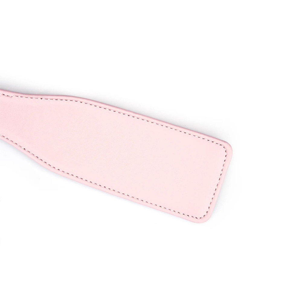 Плети, стеки, флоггеры, тиклеры - Паддл Liebe Seele White & Pink Leather Paddle 3