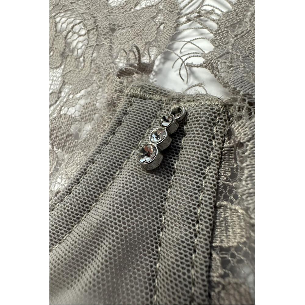 Женское эротическое белье - Боди Passion ZOVEL BODY light grey XL 7