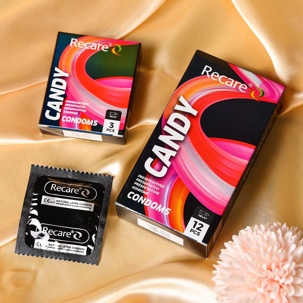 Презервативы - Презервативы Holographic Recare Delay Candy Condoms 3 шт, пролонгирующий эффект, конфетный аромат 5