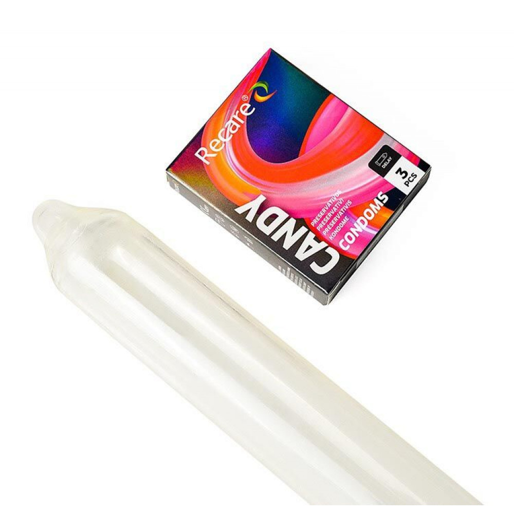 Презервативы - Презервативы Holographic Recare Delay Candy Condoms 3 шт, пролонгирующий эффект, конфетный аромат 3