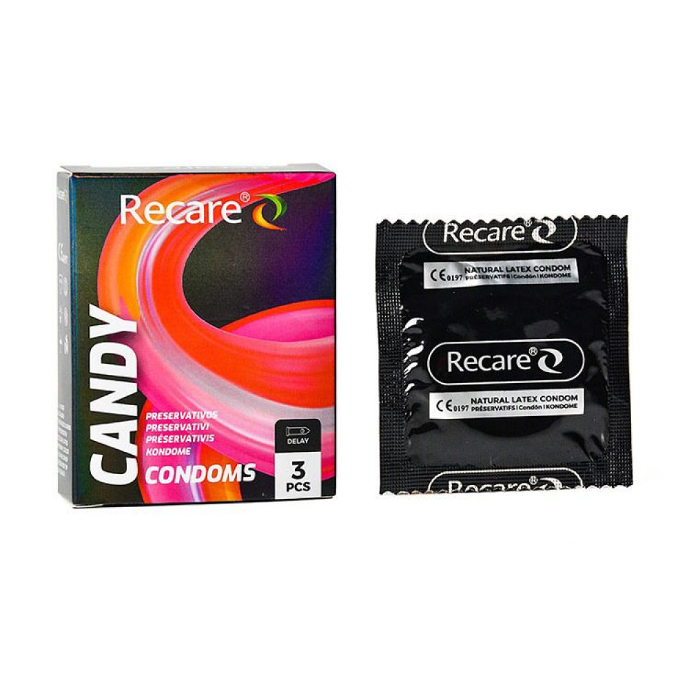Презервативы - Презервативы Holographic Recare Delay Candy Condoms 3 шт, пролонгирующий эффект, конфетный аромат