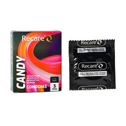 Презервативы Holographic Recare Delay Candy Condoms 3 шт, пролонгирующий эффект, конфетный аромат