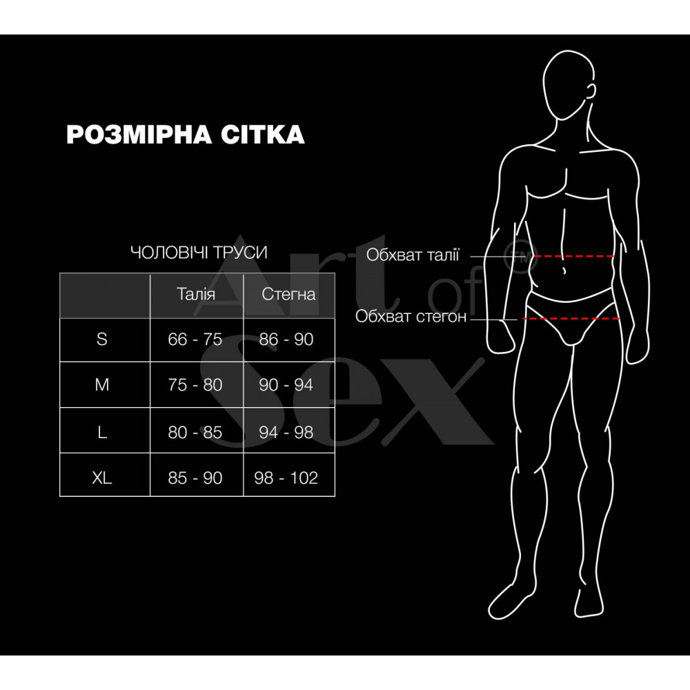 Чоловіча еротична білизна - Чоловічі труси з сюрпризом Art of Sex - Gladiator, чорні з ефектом мокрого оксамиту, розмір M 3
