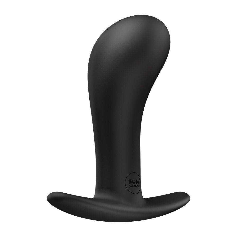 Анальные игрушки без вибрации - Анальная пробка Fun Factory BOOTIE L Black, диаметр 3,8 см, тонкий ограничитель 2