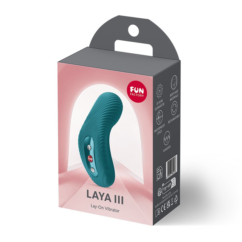 Вибропули и мини-вибраторы - Накладной вибратор Fun Factory LAYA III Bottle Green, эффект постукивания пальцем 6