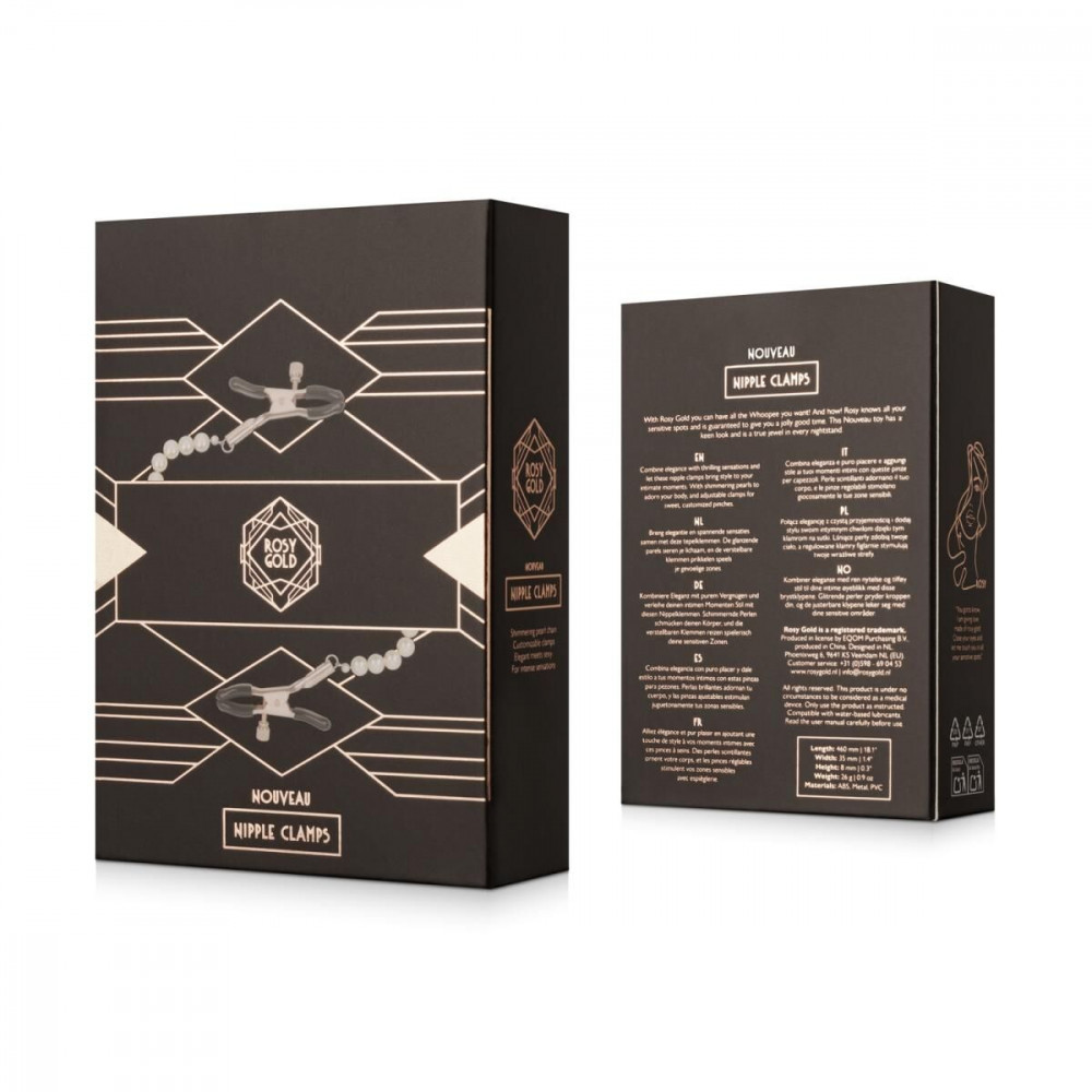  - Затискачі для сосків з перлинним ланцюжком Rosy Gold - Nipple Clamps Pearls 6