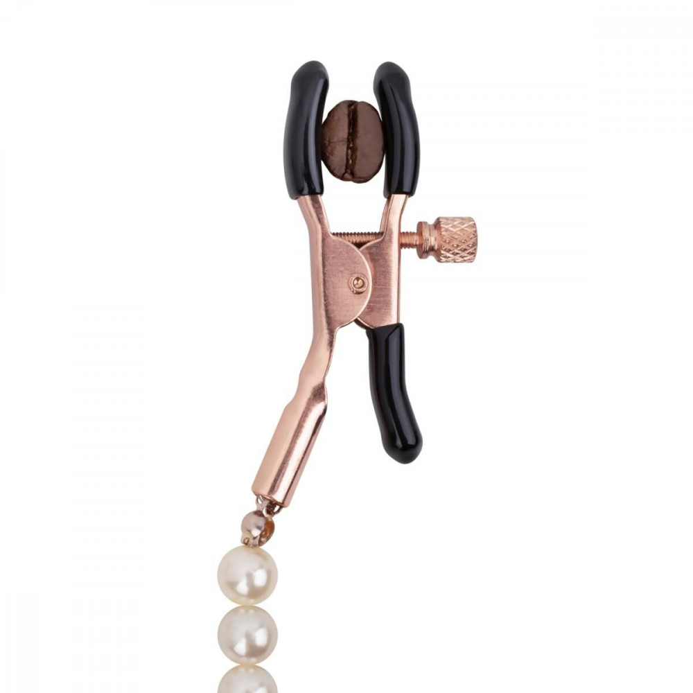  - Затискачі для сосків з перлинним ланцюжком Rosy Gold - Nipple Clamps Pearls 3