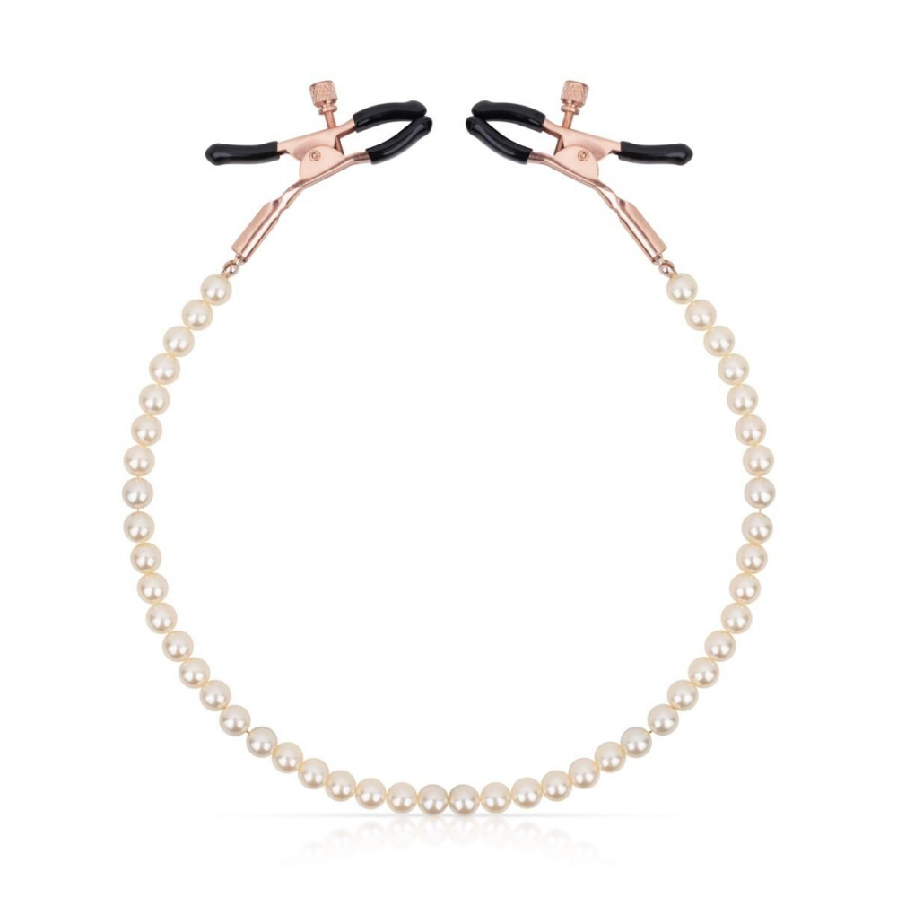  - Затискачі для сосків з перлинним ланцюжком Rosy Gold - Nipple Clamps Pearls 4
