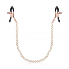 Затискачі для сосків з перлинним ланцюжком Rosy Gold - Nipple Clamps Pearls