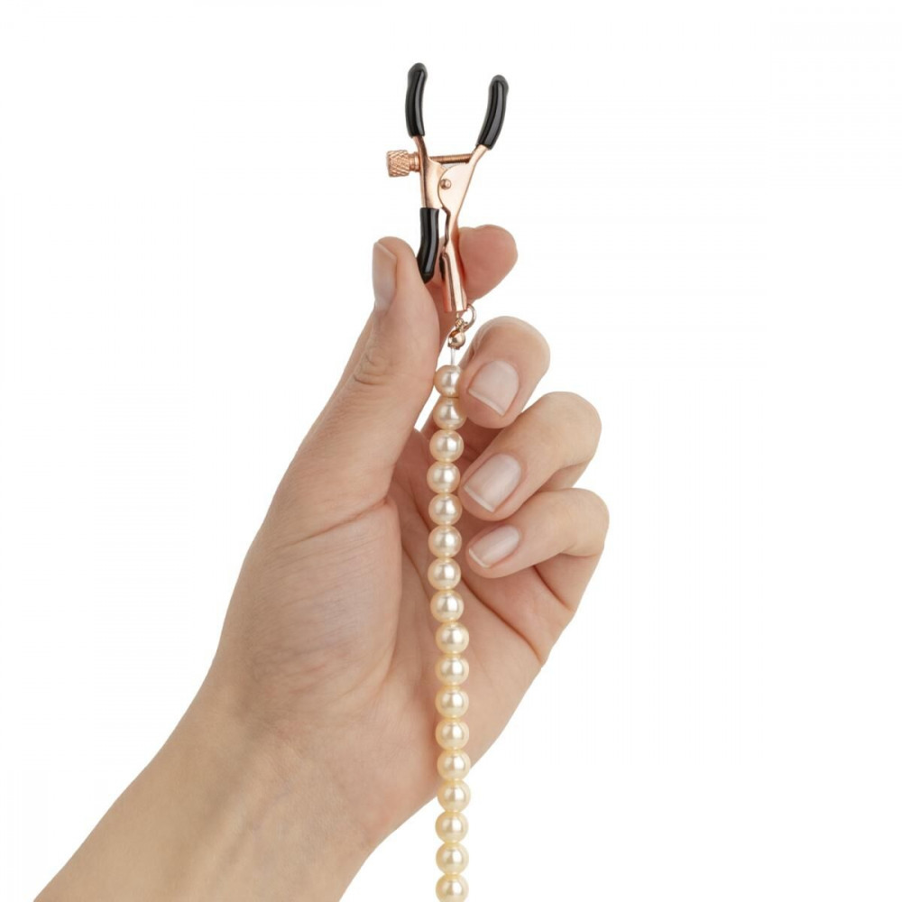  - Затискачі для сосків з перлинним ланцюжком Rosy Gold - Nipple Clamps Pearls 5
