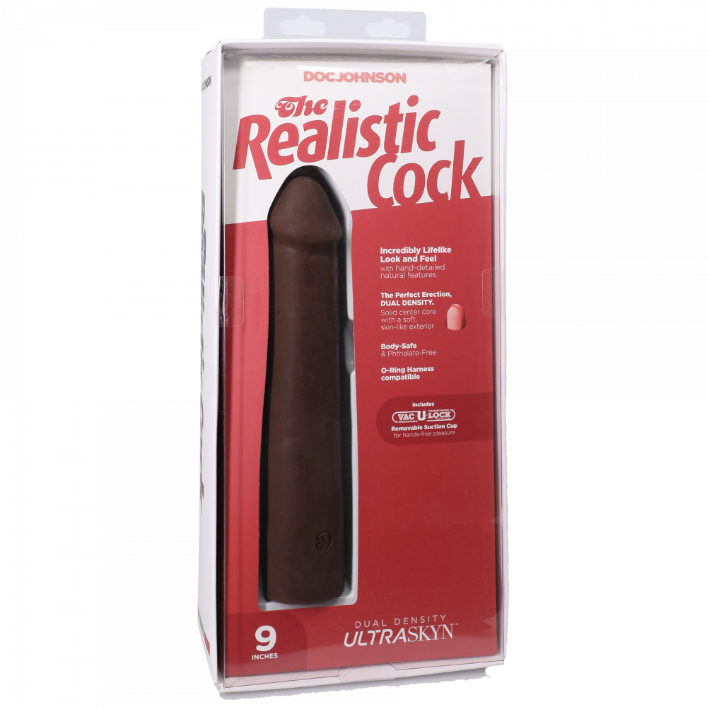 Фалоімітатор - Фалоімітатор Doc Johnson The Realistic Cock ULTRASKYN - 9 Inch Chocolate 7