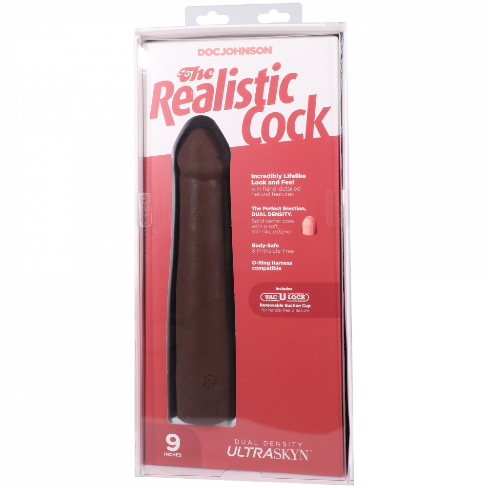 Фалоімітатор - Фалоімітатор Doc Johnson The Realistic Cock ULTRASKYN - 9 Inch Chocolate 8