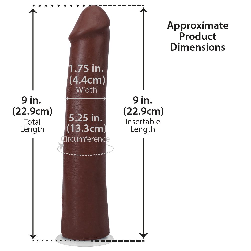 Фалоімітатор - Фалоімітатор Doc Johnson The Realistic Cock ULTRASKYN - 9 Inch Chocolate 4