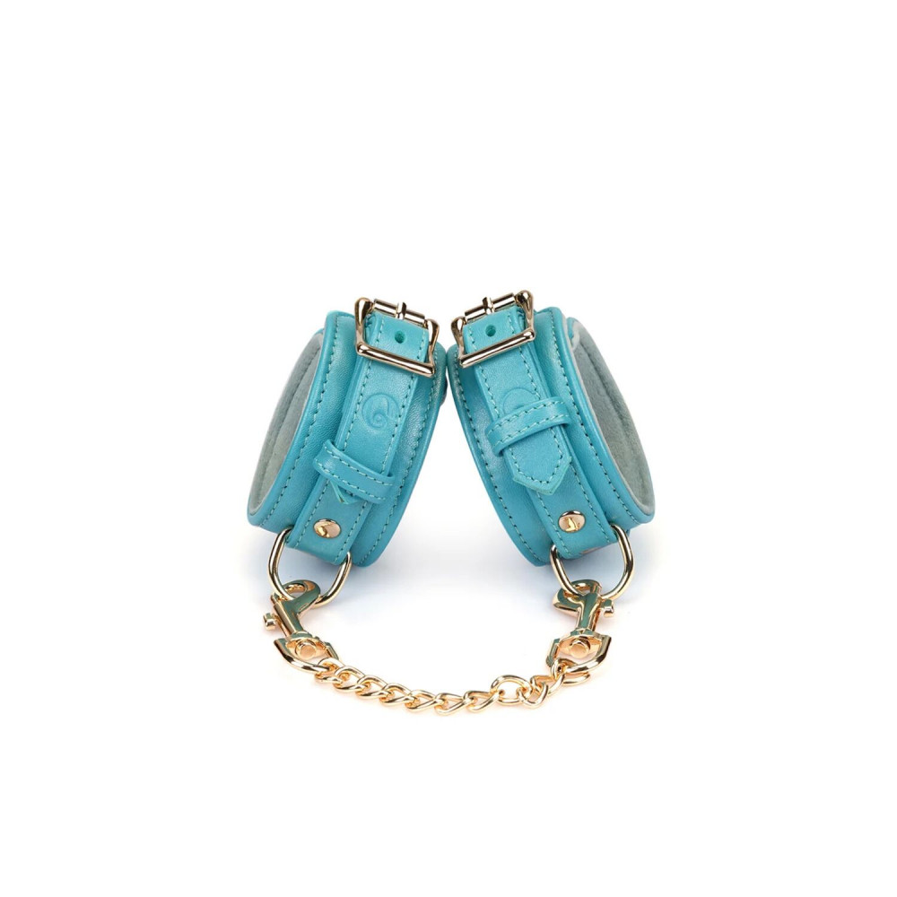 Наручники и ограничения - Наручники Liebe Seele Blue Lamb leather Wrist Cuffs with Velvet Lining 1