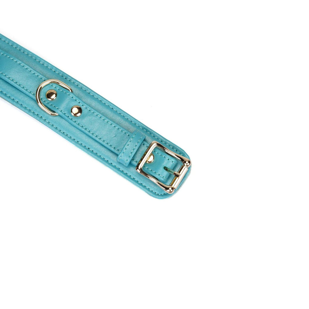 Наручники и ограничения - Наручники Liebe Seele Blue Lamb leather Wrist Cuffs with Velvet Lining 4