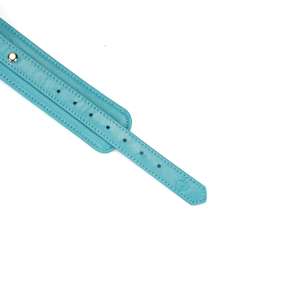 Наручники и ограничения - Наручники Liebe Seele Blue Lamb leather Wrist Cuffs with Velvet Lining 5