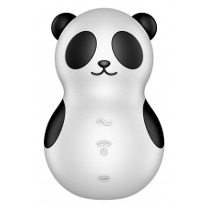 Вакуумный стимулятор с вибрацией Satisfyer Pocket Panda черно-белый, 8.9 см