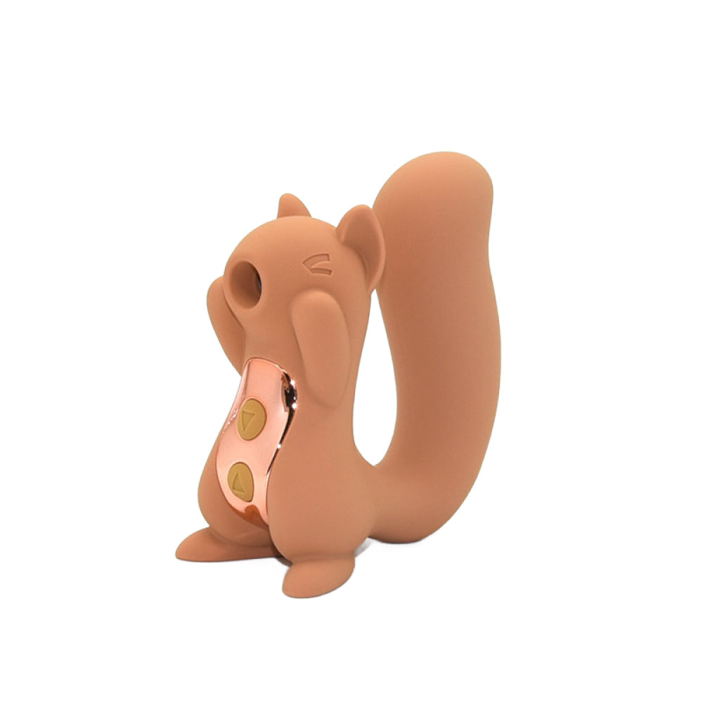 Вибропули и мини-вибраторы - Вибратор вакуумный в форме белочки Sweet Em, бежевый 2