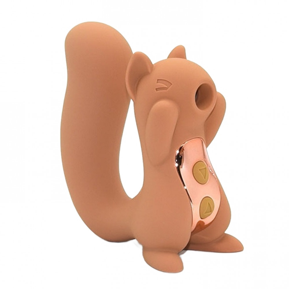 Вибропули и мини-вибраторы - Вибратор вакуумный в форме белочки Sweet Em, бежевый 1