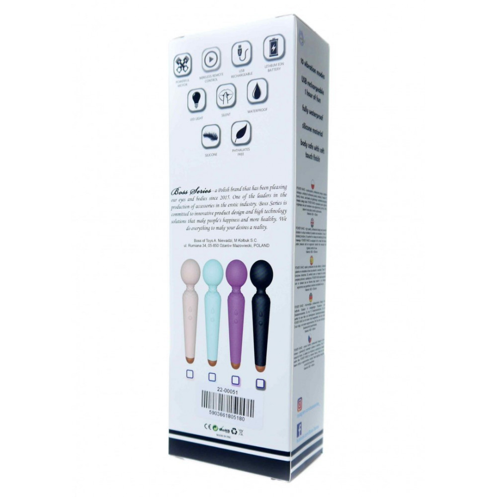 Вибромассажеры - Вибро-Микрофон голубой Rechargeable Power Wand USB 10 Functions 1