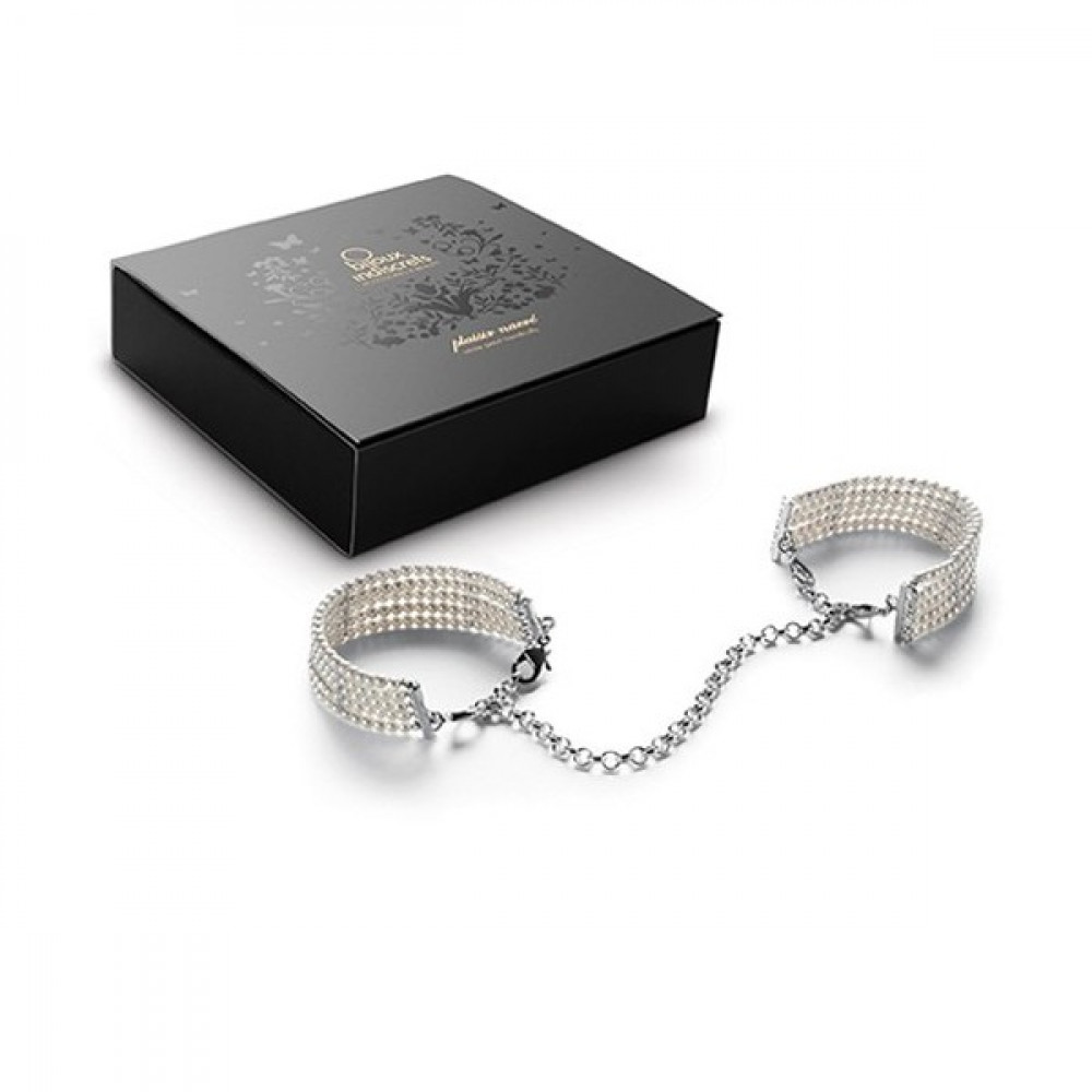 БДСМ наручники - Браслеты - наручники PLASIR NACRE белый жемчуг, Bijoux Indiscrets 4