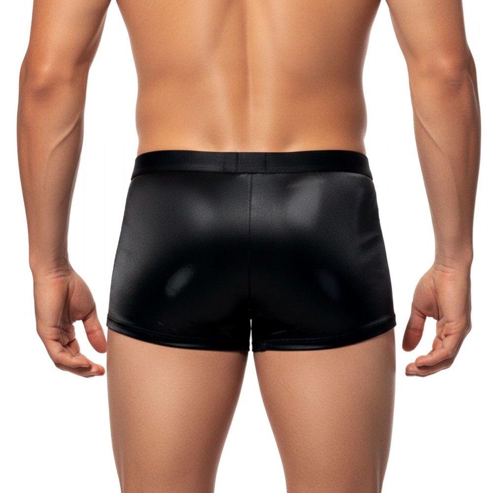 Чоловіча еротична білизна - Чоловічі труси з сюрпризом Art of Sex - Gladiator, чорні з ефектом мокрого оксамиту, розмір S 1