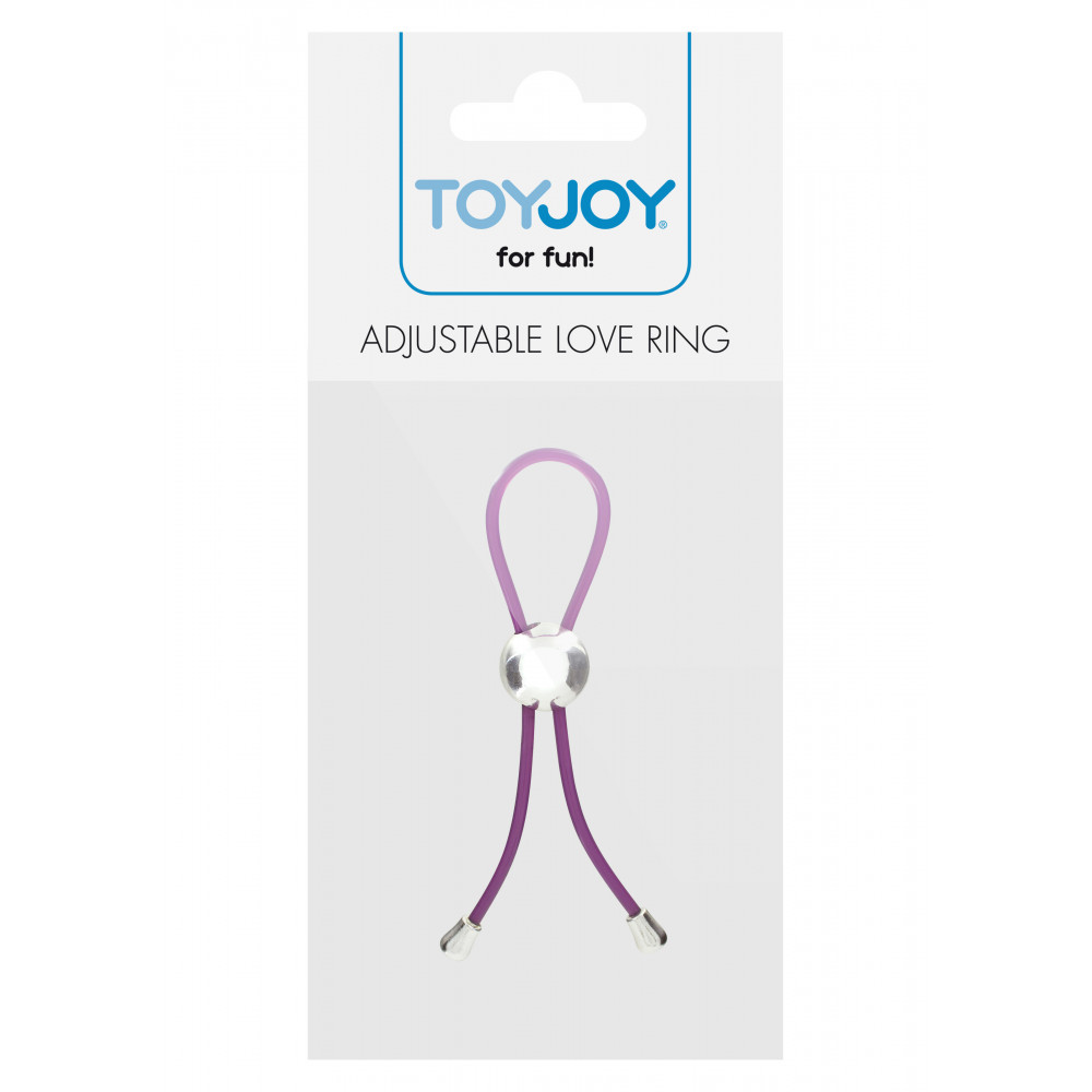 Эрекционные кольца и насадки на член - Петля для пениса Toy Joy - Adjustable Love Ring PURPLE, 10312-PURPLE