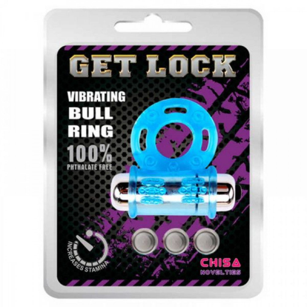 Секс игрушки - Эрекционное кольцо с вибропулей GET LOCK Blue 1