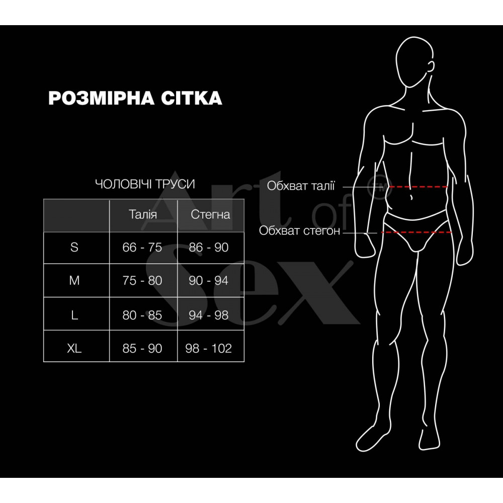 Чоловіча еротична білизна - Чоловічі труси з сюрпризом Art of Sex - Gladiator, чорні з ефектом мокрого оксамиту, розмір S 3