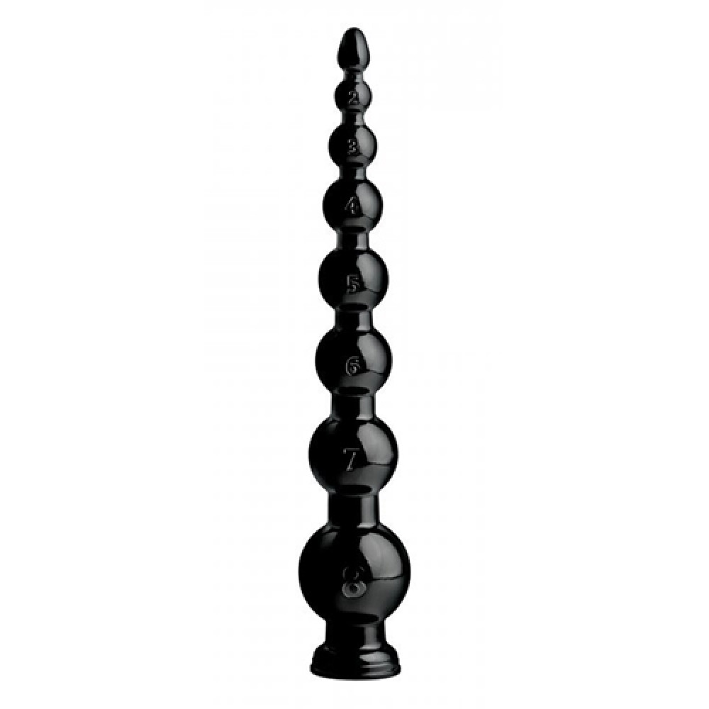 Анальные бусы и цепочки - Анальные шарики гигантские, черные, 50х9 см
