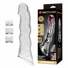 Подовжуюча насадка Pretty Love - Extension Penis Sleeve with Modular Length Blocks Clear, BI-026280M