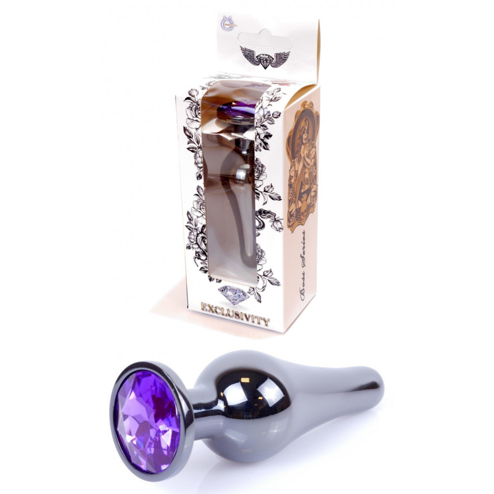 Анальные игрушки - Анальная пробка Boss Series - Jewellery Dark Silver BUTT PLUG Purple, BS6400061