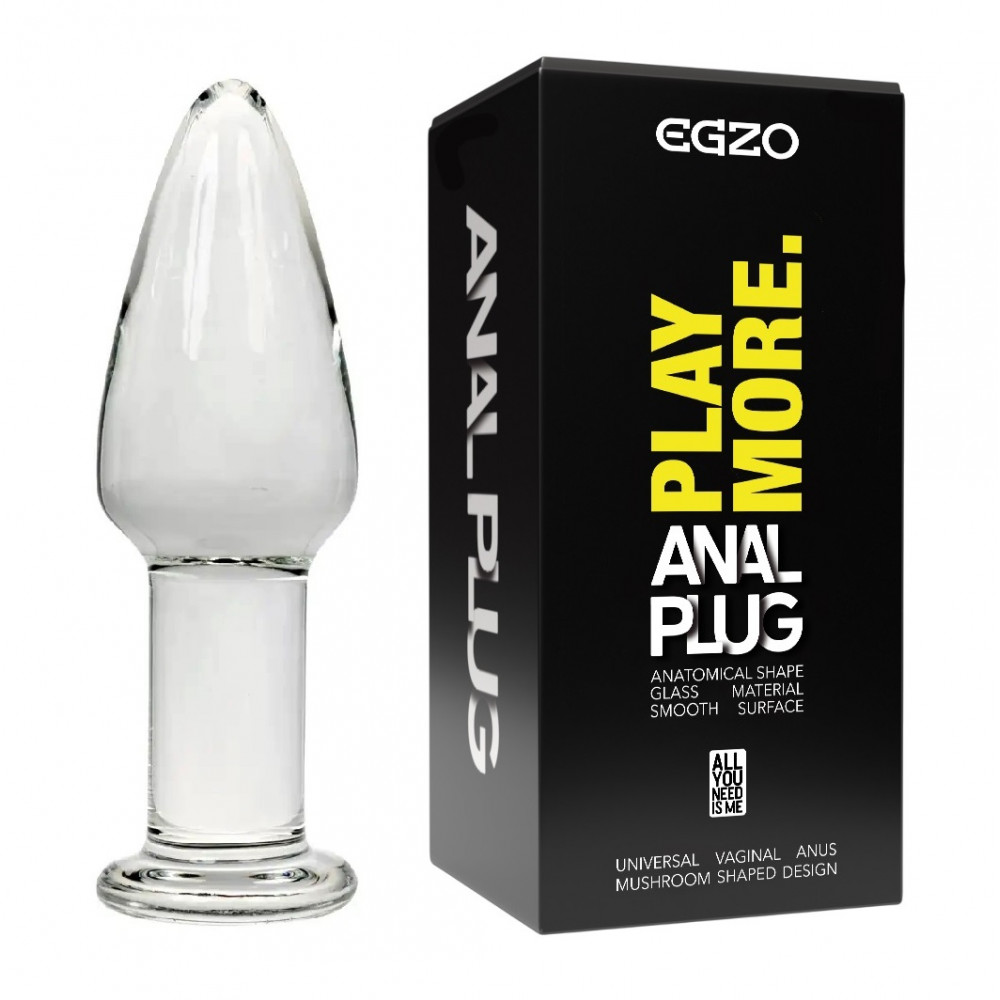 Разное - Анальный плаг из стекла EGZO EAP-F ( длина 9.9 см, диаметр 4 см )