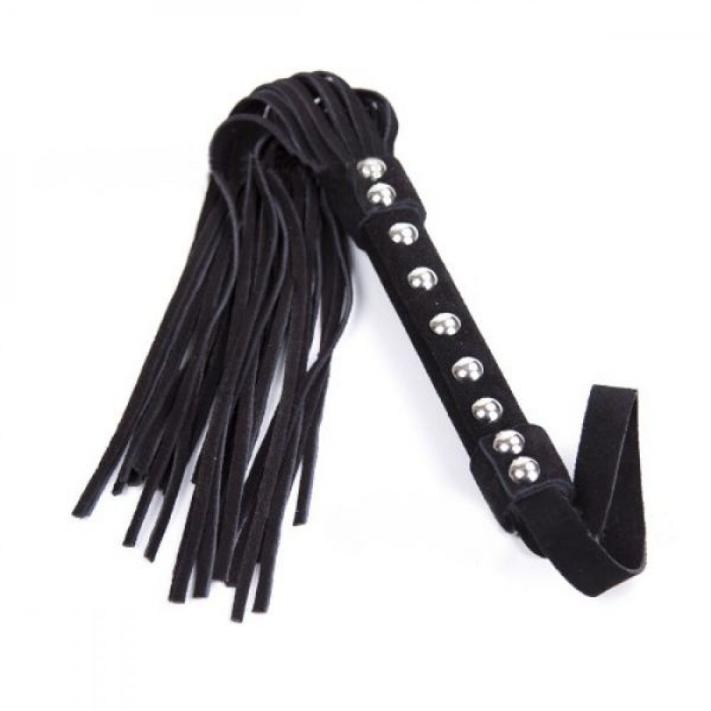 БДСМ игрушки - Флоггер DS Fetish Leather flogger black suede leather