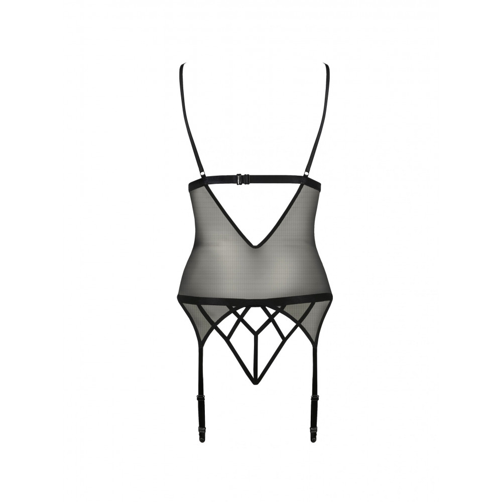 Разное - Корсет с открытой грудью S/M black DIABOLINA CORSET - Passion 3