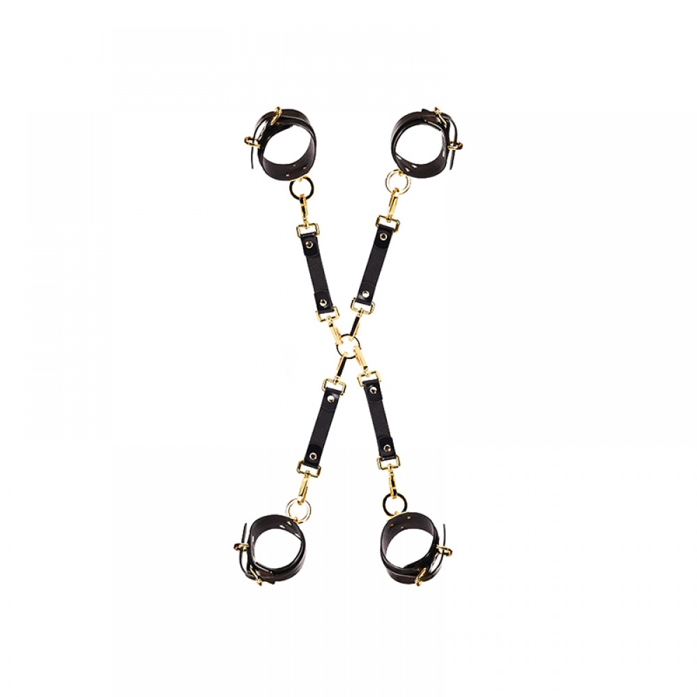 Різне - Хрестовина італійська шкіра Bondage Boutique leather Hogtie UPKO 5