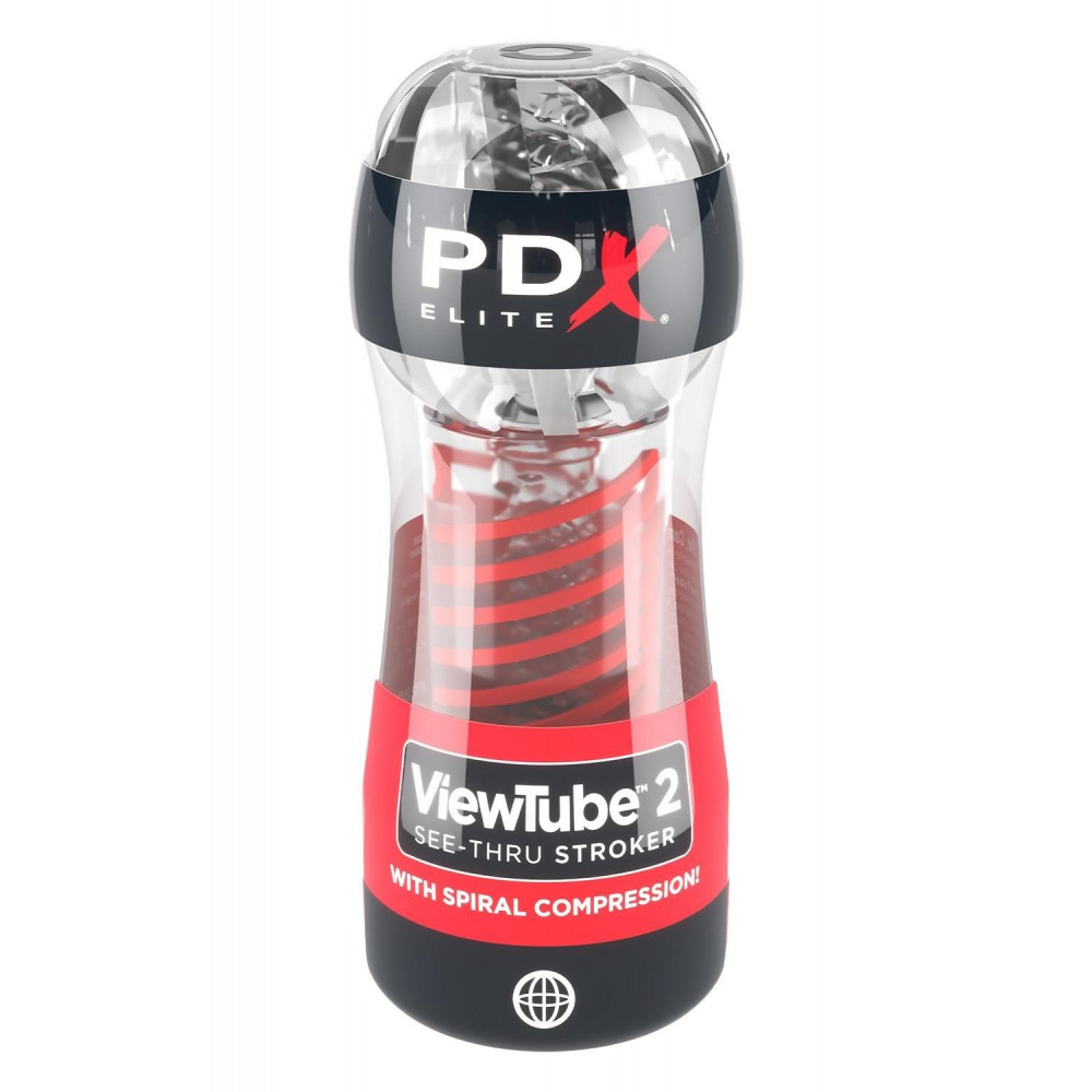 Мастурбаторы без вибрации - Мастурбатор Pipedream PDX Elite Viewtube 2 прозрачный, 18 см